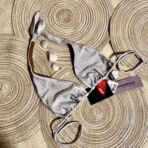 NWT M CIA MARITIMA Brazil swim top silver jewel